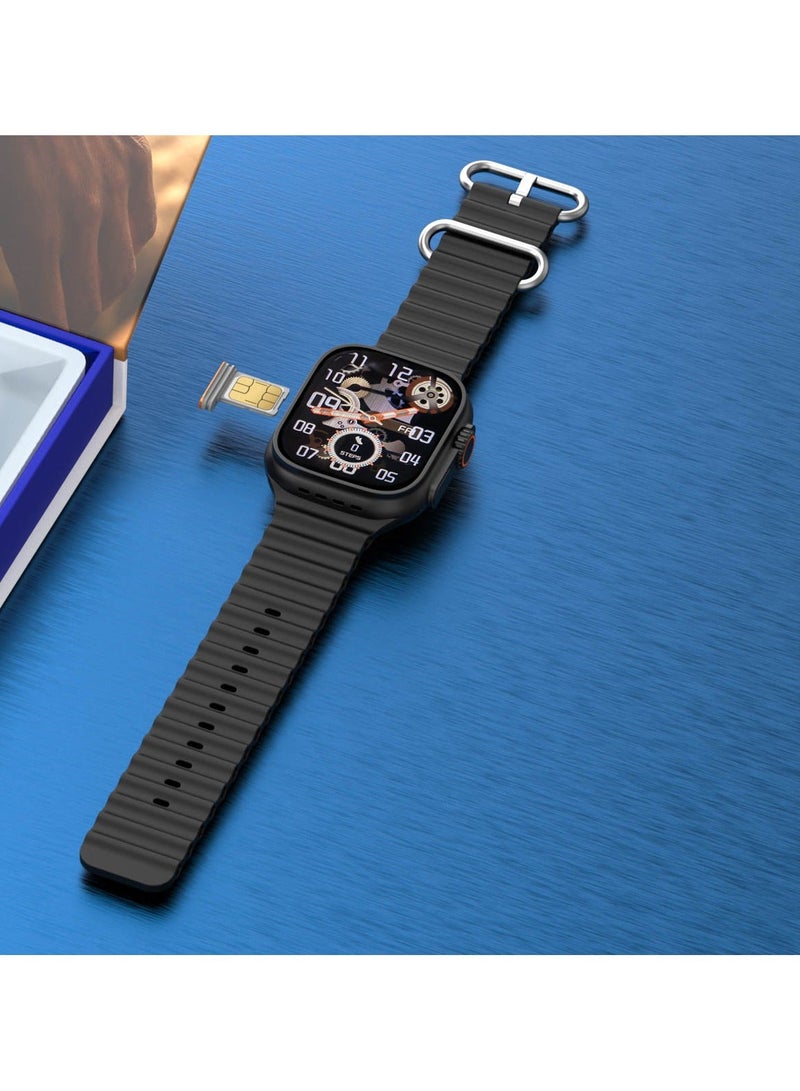 تلزيل Telzeal TC4G 2.2 Inch Full Screen Display Smart Watch With Dual Camera and Sim Card Support With 3 Pair Straps and Wireless Charger For Ladies and Gents - Image 5